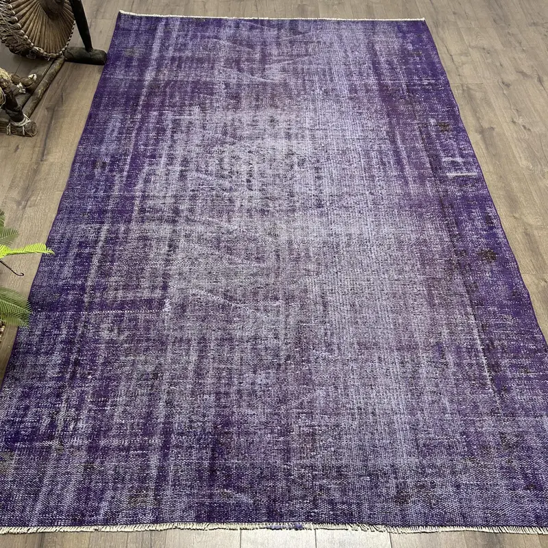 パープル迷彩ラグ、5.6x8.7フィートのシックな装飾