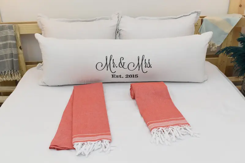Monogram Blanket, 92x56 Cotton Striped Towel, Wedding Hand Made Gift, Valentines Day Gift Idea, Turkish Bedcover, Wedding Favors, Custom Blanket - 4