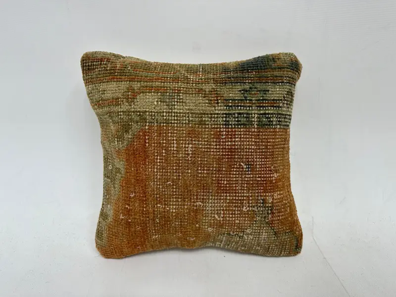 Kilim Cushion Sham, Turkish Kilim Pillow, Pillow Sham, Traditional Cushion Case, 12x12 Brown Cushion Cover, Boho Chic Cushion Cover, Turkish Pillow - 1