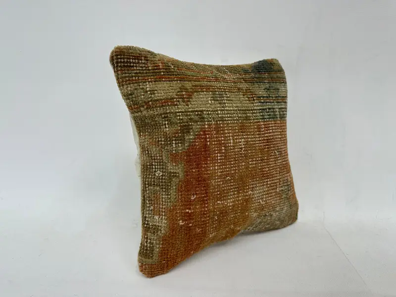 Kilim Cushion Sham, Turkish Kilim Pillow, Pillow Sham, Traditional Cushion Case, 12x12 Brown Cushion Cover, Boho Chic Cushion Cover, Turkish Pillow - 3