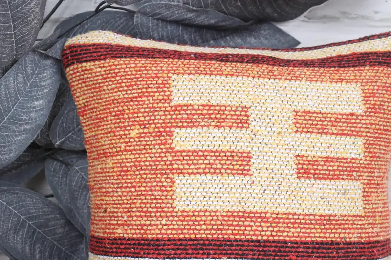 Pillow, Home Decor Pillow, Vintage Kilim Pillow, One Of A Kind Pillow Cover, Kilim Cushion Sham, 12x12 Beige Pillow Cover - 2