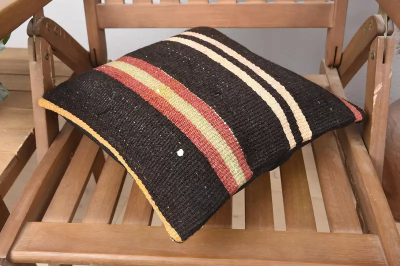14x14茶色のクッションケース、枕カバー、ギフト枕、自由hoho枕、手作りのキリムクッション、モロッコンキリムクッション枕シャム - 4