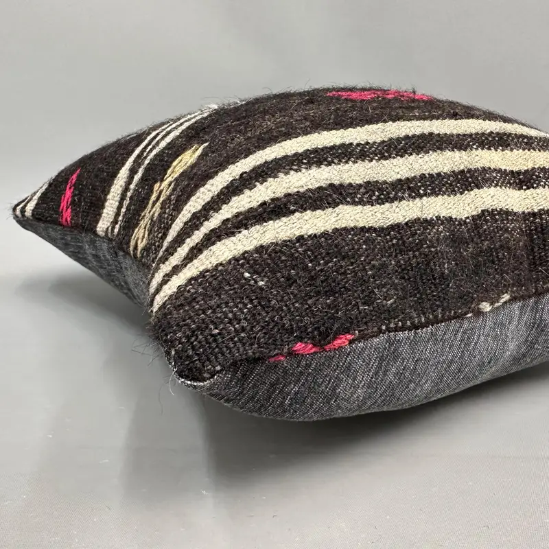 Boho Pillow Sham Cover, Kilim Pillow, 18x18 Brown Pillow Case, Cushion, Pillow for Couch, Office Chair Cushion Cover - 6