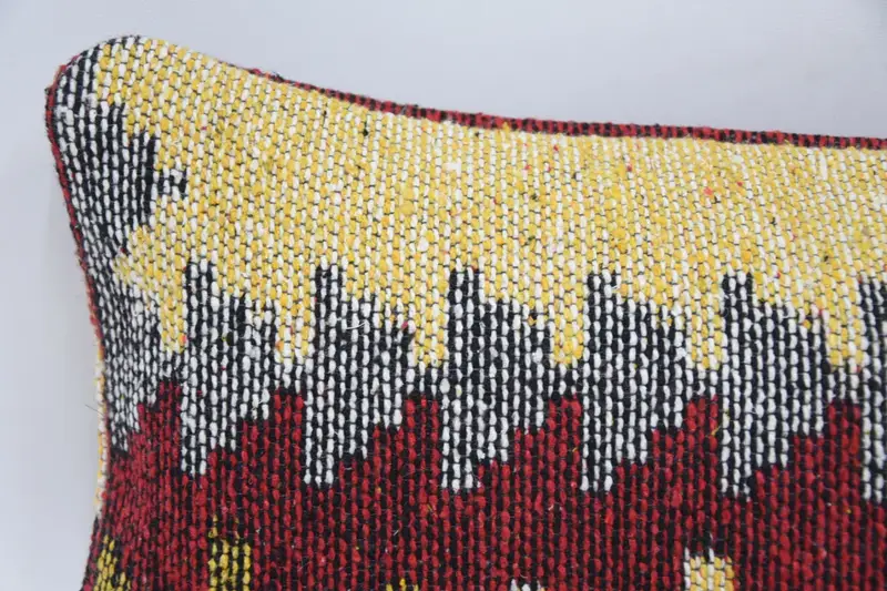 Sustainable Pillow Cover, Antique Pillows, Kilim Cushion Sham, 8x16 Yellow Pillow, Colorful Cushion, Kilim Pillow, Pillow - 2