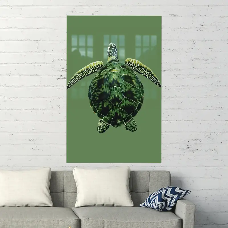 Modern Kaplumbağa Aşığı Baskılı Cam: Oyuncular için Son Moda Yeşil Vurgu