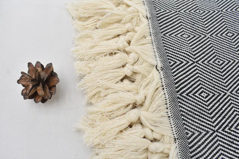 Turkish Blanket, Boho Throw Blankets, 92x80 Cotton Diamond Towel, Wedding Gift Ideas, Turkish Blanket Queen, Bachelorette Party Favors - 6