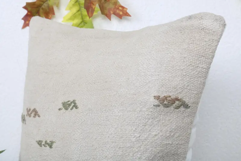 Gift Pillow, Kilim Cushion Sham, Patio Pillow Case, Kilim Pillow, Pillow Case, Handwoven Pillow Cover Pillow Case, 16x16 White Pillow Sham - 5