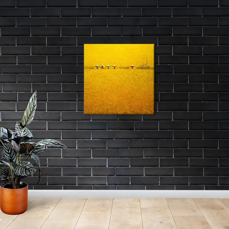Rich Harvesting Season, Yellow Canvas Art, Modern Canvas Decor, Farmhouse Art, Wall Hanging Art, Canvas Art Decor, Trendy Canvas Art, - 2