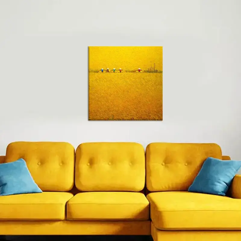 Rich Harvesting Season, Yellow Canvas Art, Modern Canvas Decor, Farmhouse Art, Wall Hanging Art, Canvas Art Decor, Trendy Canvas Art, - 1