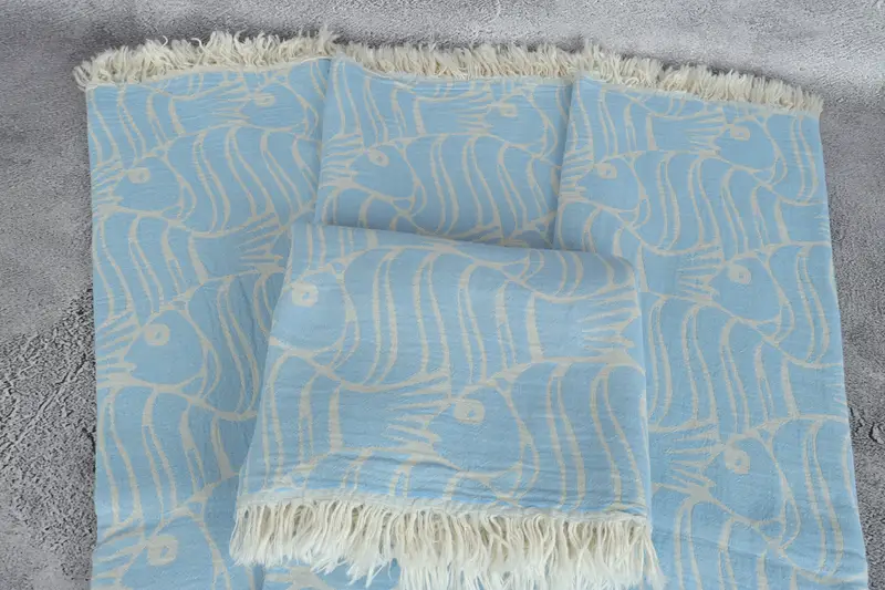 Quick-drying peshtemal towel for poolside, Bachelorette Party Gift, Turkish Towel USA, Thin towel, 70x36 Cotton Fish Design Towel, Personalize Gift - 5