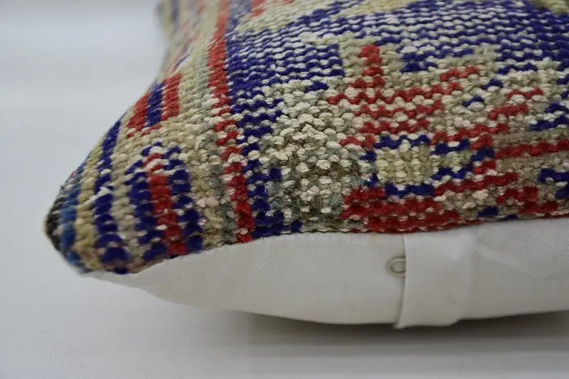 Cushion Case, Turkish Pillow, Kilim Pillow, Morroccon Kilim Cushion Cushion Cover, 12x20 Beige Cushion Cover, Boho Pillow Sham Cover - 5