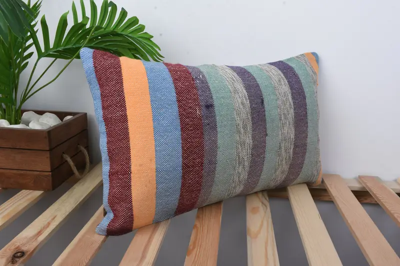 Oriental Pillow Sham, Antique Pillows, Authentic Pillow Sham, Pillow for Couch, Home Decor Pillow, 12x20 Green Pillow, Cushion, Bolster Pillow Sham - 4