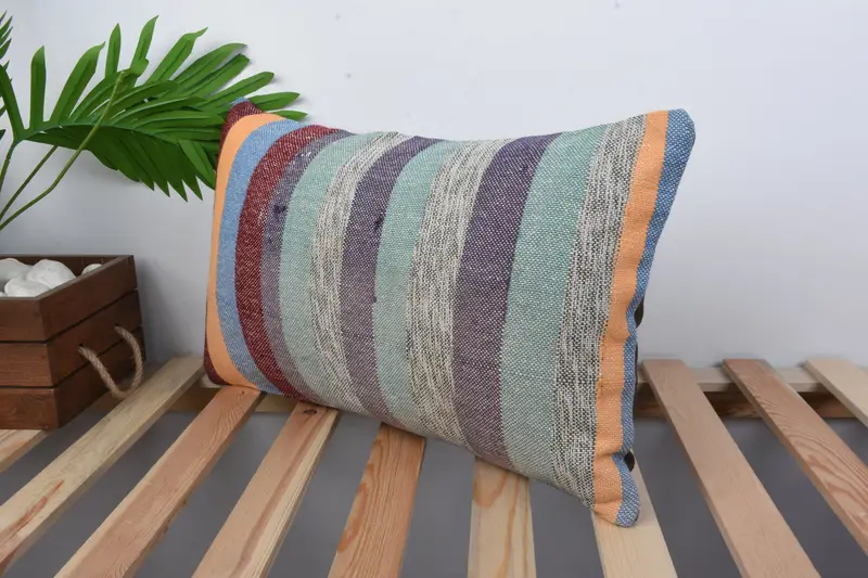 Oriental Pillow Sham, Antique Pillows, Authentic Pillow Sham, Pillow for Couch, Home Decor Pillow, 12x20 Green Pillow, Cushion, Bolster Pillow Sham - 5