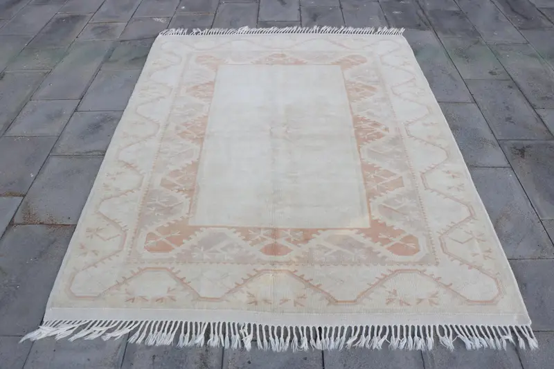 Elegante alfombra oriental beige, 1,8x1,8m Beige y marrón