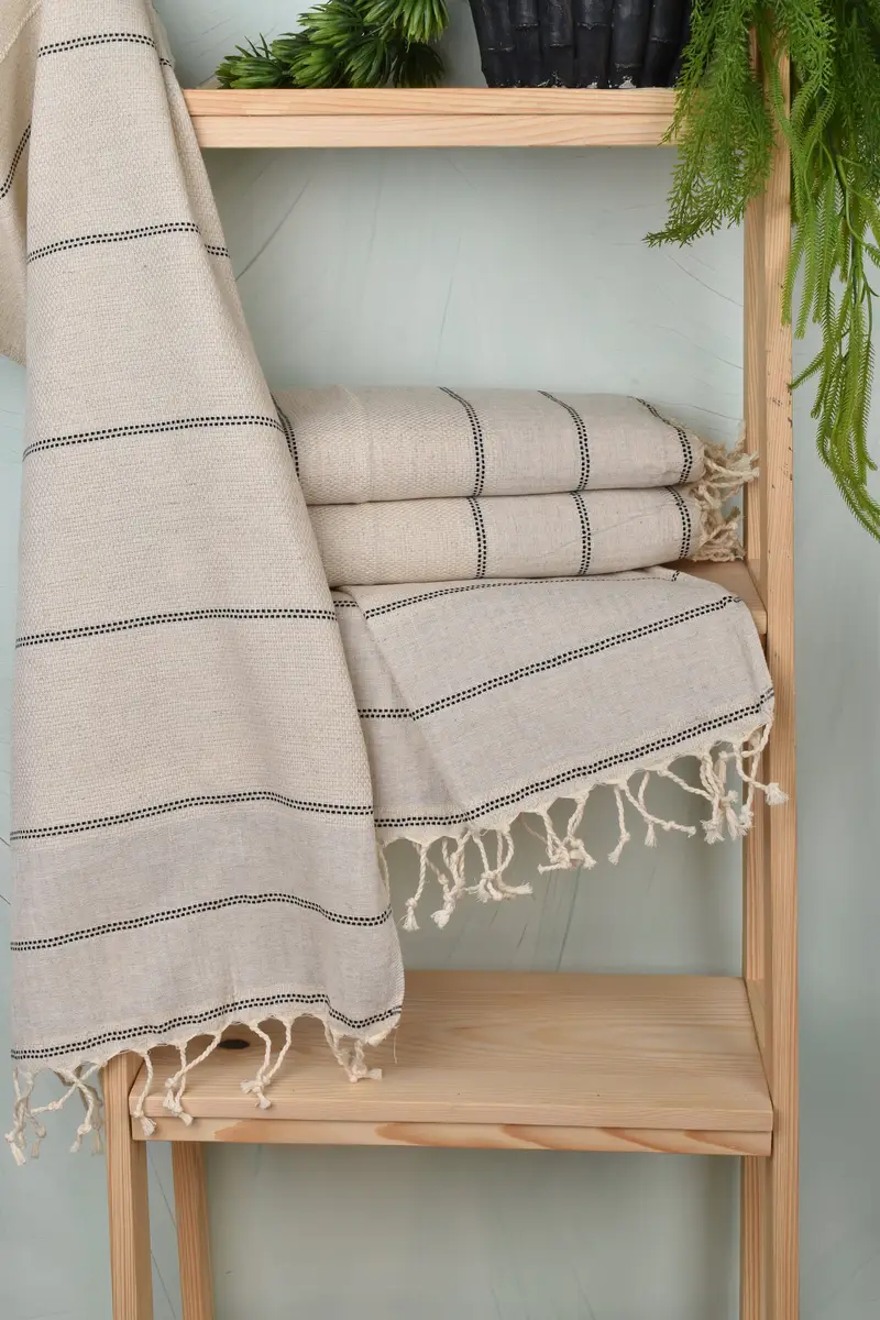 Customized Turkish Towel, Grandma Gift, Turkish Hand Towel, 40x20 Linen Striped Towel, Best Wedding Gift, Small Bath Towels, Bridesmaid Gifts - 6