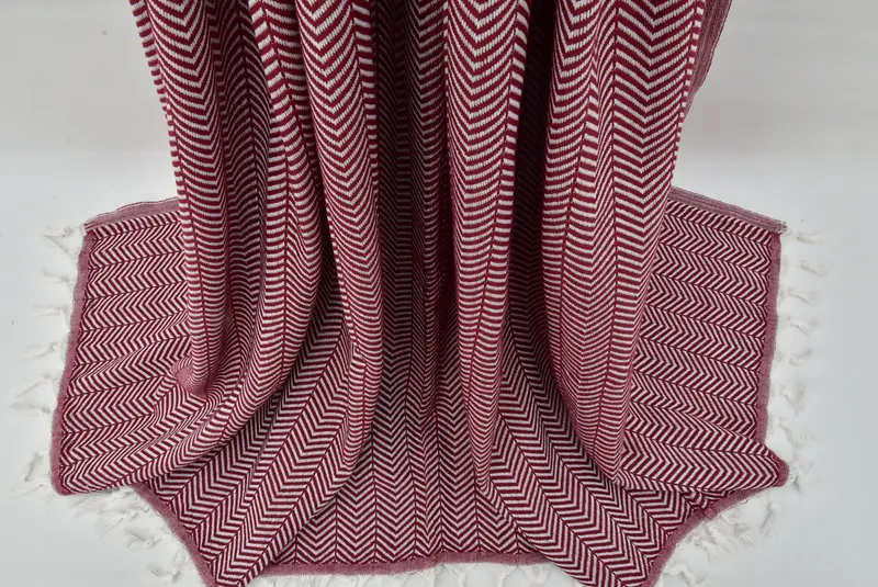 92x76 Cotton Chevron Towel, Turkish Blanket Queen, Decorative Blanket, Woven Blanket, Best Friend Christmas Gift, Personalized Blanket - 2