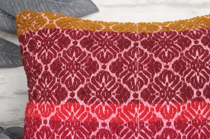 Handmade Rug Seat Pillow Cover, Boho Pillow, Interior Designer Pillow, Home Decor Pillow, Pillow, 14x14 Red Cushion, Morroccon Kilim Cushion Cushion - 2