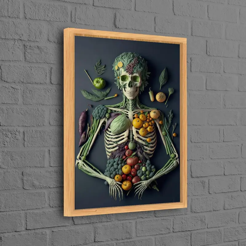 幻想的な果物と野菜のキャンバス: 超現実的な健康的な生活アート