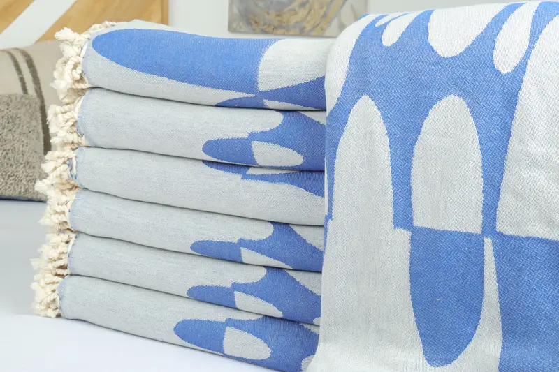 Turkish Bedcover, 100x80 Cotton Turtle Design Towel, Woven Throw Blanket, Family Gift, Personalized Gifts, Bedspread, First Wedding Anniversary Gift - 2
