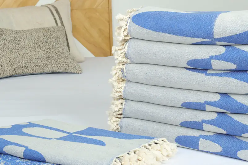 Turkish Bedcover, 100x80 Cotton Turtle Design Towel, Woven Throw Blanket, Family Gift, Personalized Gifts, Bedspread, First Wedding Anniversary Gift - 3