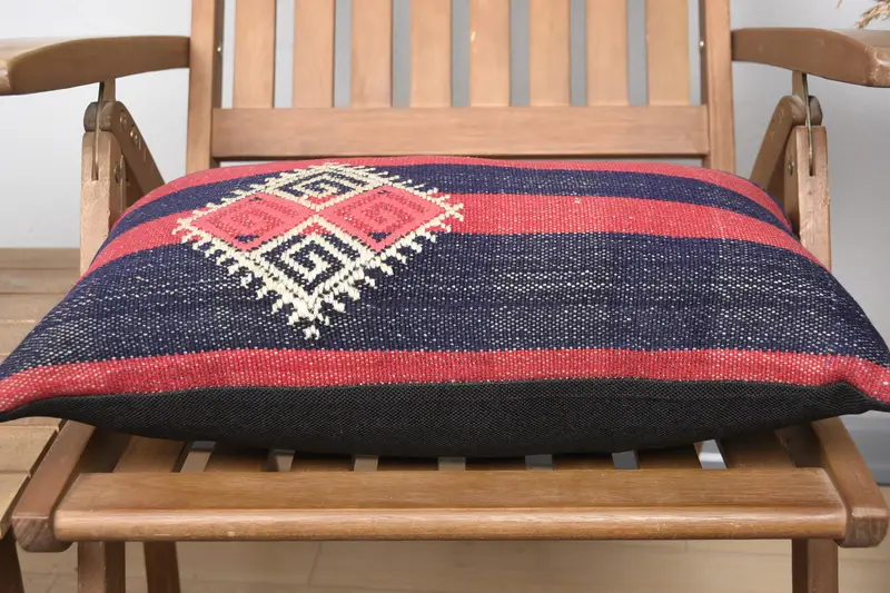 Cushion, Gift Pillow, Turkish Corner Pillow, Retro Throw Pillow Cover, Turkish Pillow, Knitted Pillow, Throw Kilim Pillow, 12x20 Red Pillow - 5