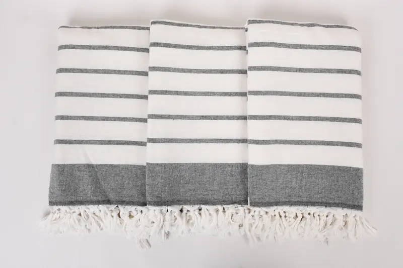 Wedding Anniversary Gift, 68x39 Cotton Striped Towel, Handmade Gift, Monogrammed Beach Towel, Anniversary Gift For Her, Custom Beach Towel - 7