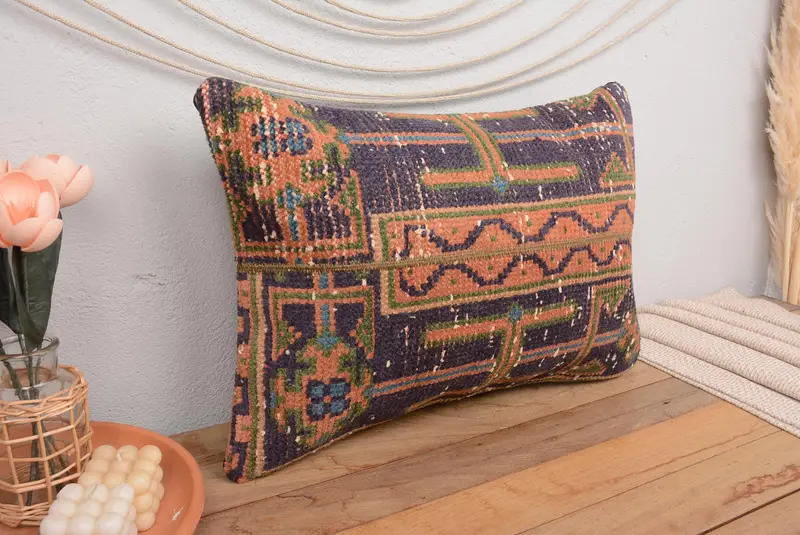 16x24 Orange Pillow Sham, Vintage Kilim Throw Pillow, Custom Pillow, Pillow Sham, Vintage Pillow, Interior Designer Pillow - 1