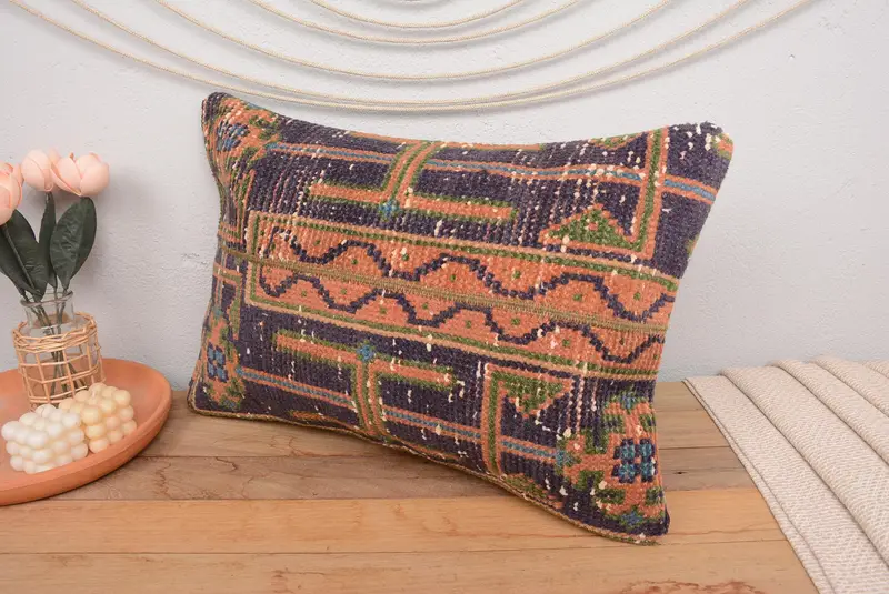 16x24 Orange Pillow Sham, Vintage Kilim Throw Pillow, Custom Pillow, Pillow Sham, Vintage Pillow, Interior Designer Pillow - 4
