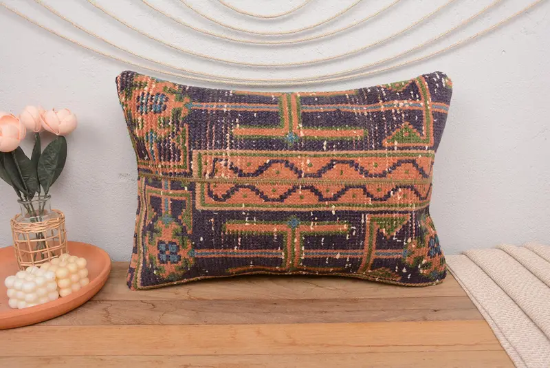 16x24 Orange Pillow Sham, Vintage Kilim Throw Pillow, Custom Pillow, Pillow Sham, Vintage Pillow, Interior Designer Pillow - 2