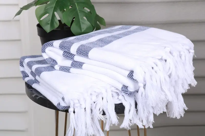 70x40 Cotton Herringbone Towel, Absorbent Turkish towel, Best Wedding Gift, Sand-resistant towel, Merry Christmas Gifts, Organic Turkish towel - 3
