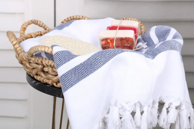 70x40 Cotton Herringbone Towel, Absorbent Turkish towel, Best Wedding Gift, Sand-resistant towel, Merry Christmas Gifts, Organic Turkish towel - 2