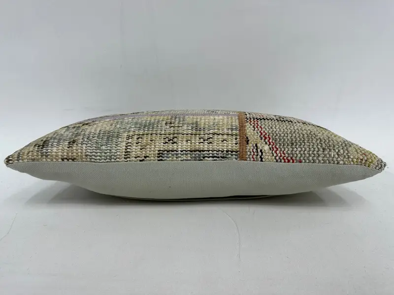 Türkischer Kilim -Kissen, Kissenschein, Kilim -Kissen, Luxuskissen -Hülle, Vintage Kilim -Wurfkissen, 10x20 beige Kissenbezüge - 5