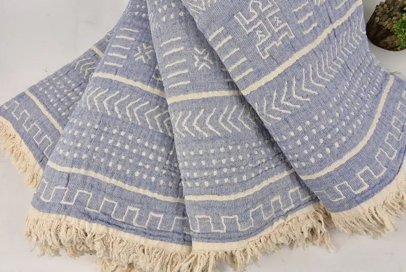 Beach Wedding Favor, 92x80 Cotton Ethnic Design Towel, Tablecloth, Baby Boy Gift, Throw Blanket Couch, Turkish Cotton Throw Blanket, Turkish Blanket - 4