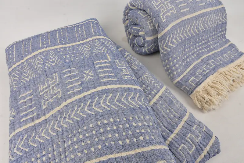 Beach Wedding Favor, 92x80 Cotton Ethnic Design Towel, Tablecloth, Baby Boy Gift, Throw Blanket Couch, Turkish Cotton Throw Blanket, Turkish Blanket - 7