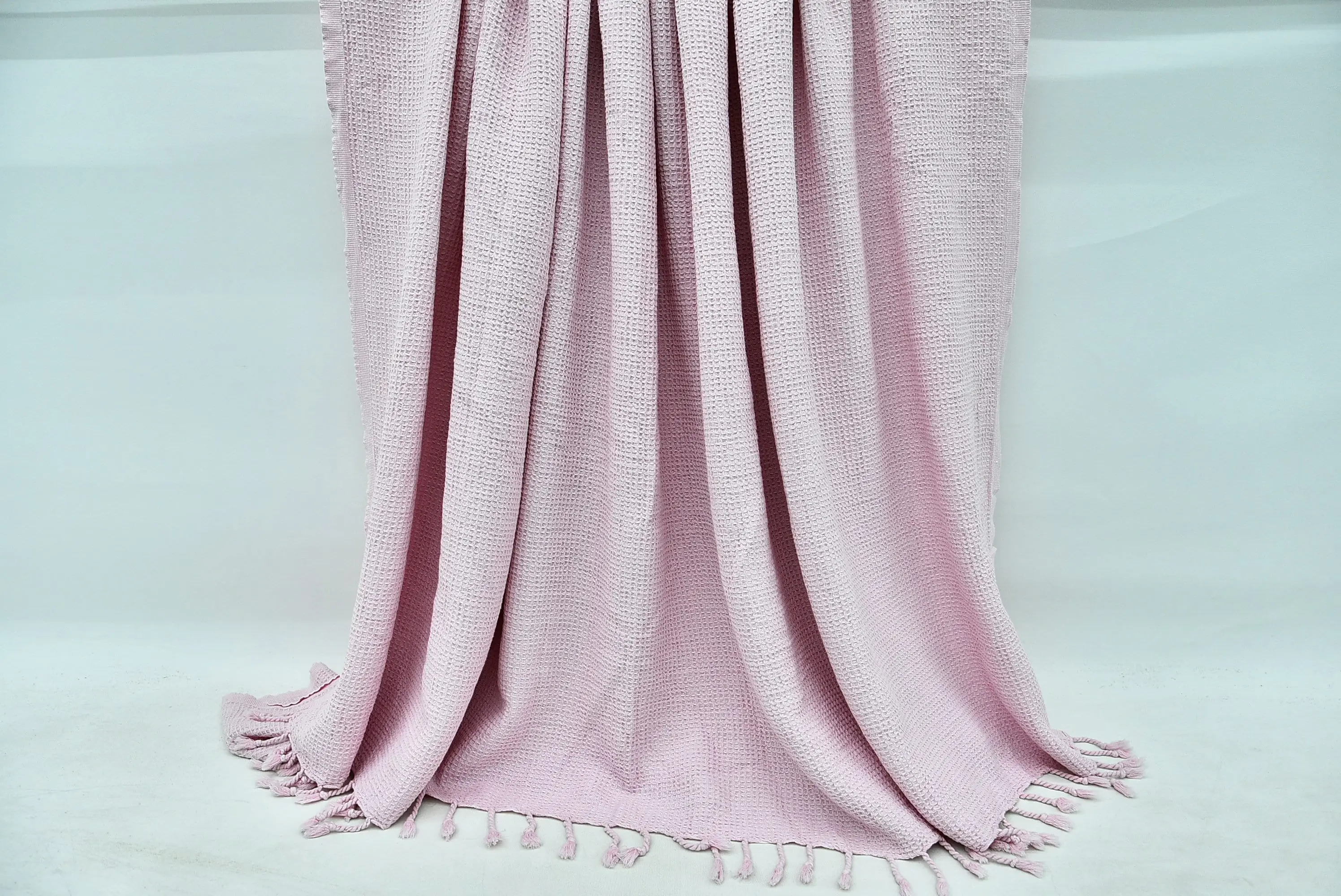 Turkish Blanket Pink Organic Bamboo & Cotton, Bedspread Throw, 82x67 - 1