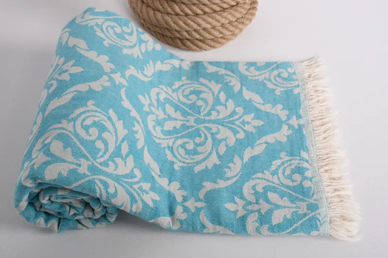 Turkish towel, Bridal Shower Favors, 68x36 Cotton Baroque Towel, Home Gift, Large Turkish Towel, Wedding Hand Made Gift, Embroidered Turkish Towel - 6