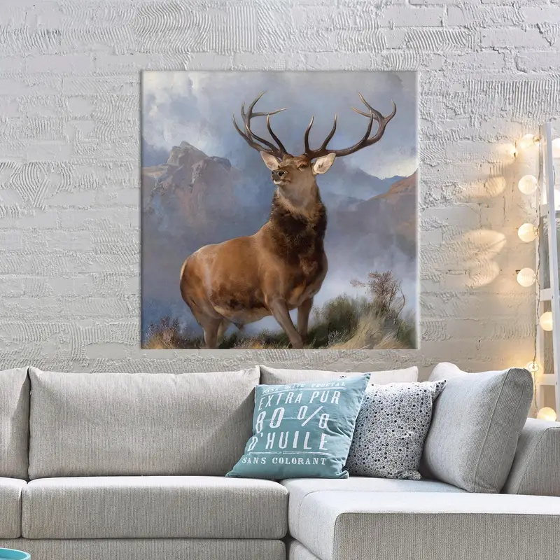Deer Canvas Art, Animal Art Decor, Animal Lover Gift, Farmhouse Art, Deer Lover Gift, Wildlife Wall Art, Wild Animal Art, Coastal Wall Decor - 1