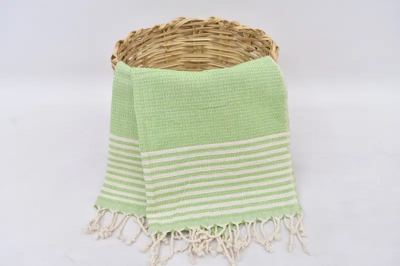 Small Gift Towel Organic Cotton Green Hand Towel, Turkish 45x20