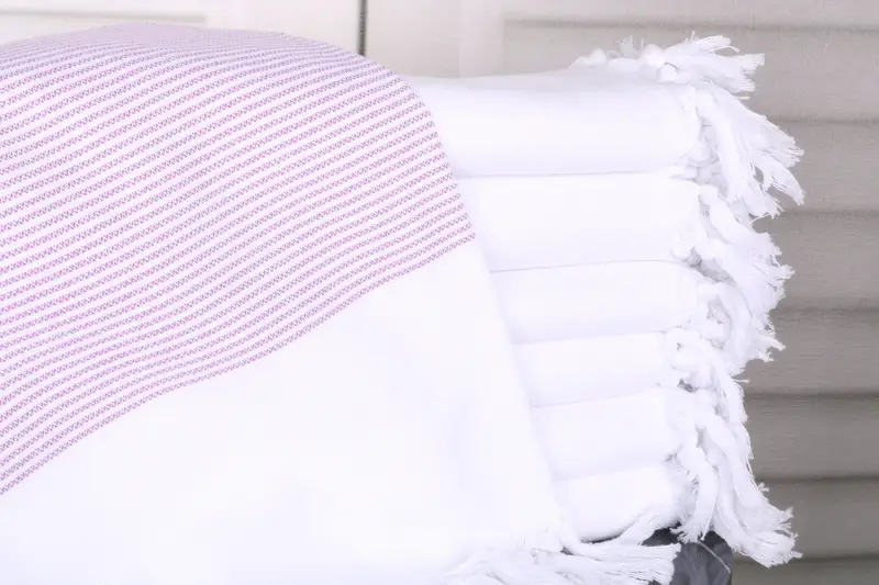 Beach Towel Handmade Purple Cotton 40x71 Inches