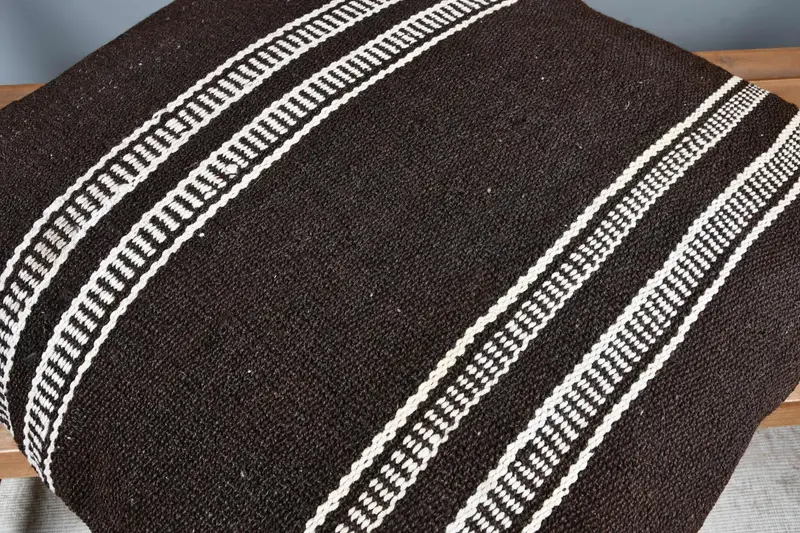 Aztec Pillow Cover, Antique Pillows, Throw Kilim Pillow, Pillow Cover, 28x28 Brown Cushion, Knitted Pillow Sham, Turkish Kilim Pillow - 4