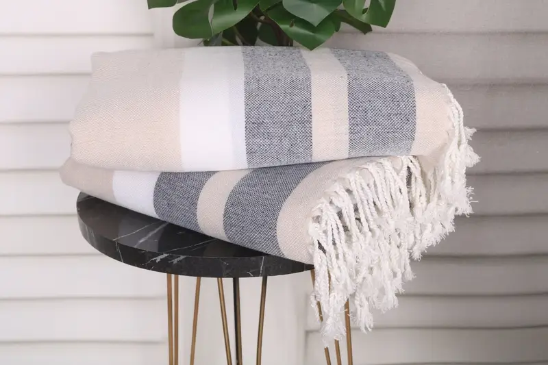 70x40 Cotton Striped Towel, Spooky Bachelorette Party Favors, Turkish towel, Custom Wedding Gift, Gift For Bride, Travel towel, Friends Beach Towel - 3