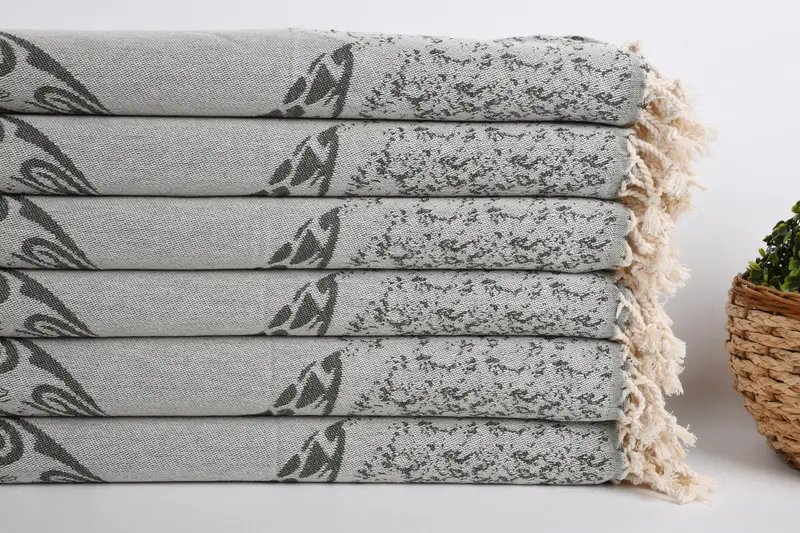 Summer Gift, Personalized Kitchen Towel, Monogram Dish Towel, Small Bath Towels, 36x18 Cotton Carretta Patterned Towel, Personalized Dish Towel - 2