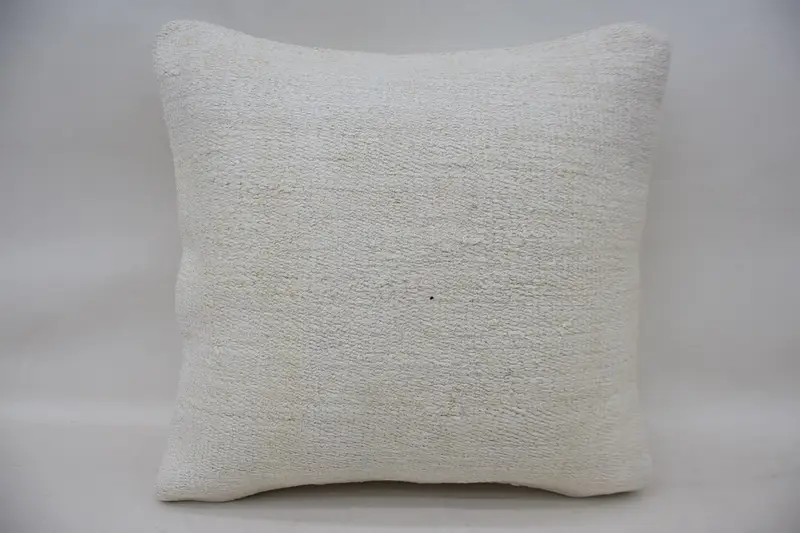 16x16 White Pillow Cover, Living Room Throw Cushion Cover, Cushion Case, Pillow for Couch, Kilim Pillow Cover, Throw Kilim Pillow - 1