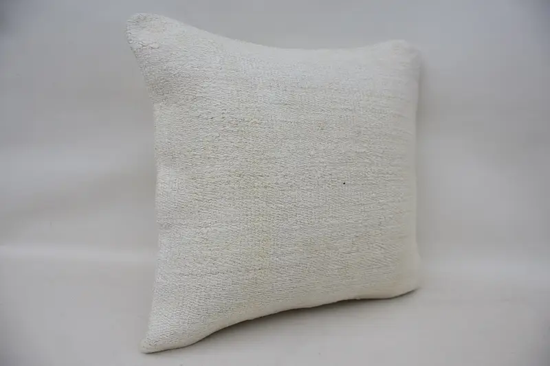16x16 White Pillow Cover, Living Room Throw Cushion Cover, Cushion Case, Pillow for Couch, Kilim Pillow Cover, Throw Kilim Pillow - 2