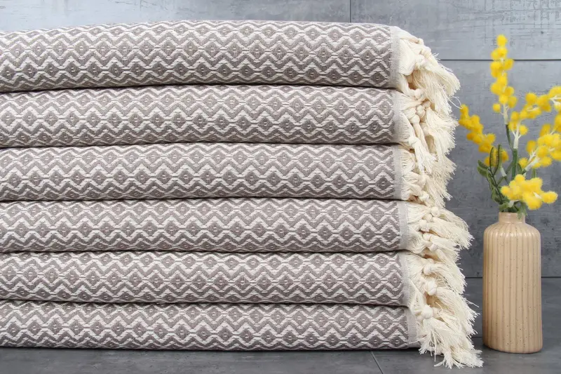 Wedding Gift Towel Turkish Beach Towel Brown Diamond 40x71 Inches