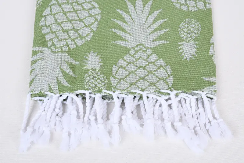 Bathroom Towel, 70x36 Cotton Pineapple Design Towel, Bridal Shower Favors, Summer Gift, Turkish beach towel with fringe, Personalized Towel - 4