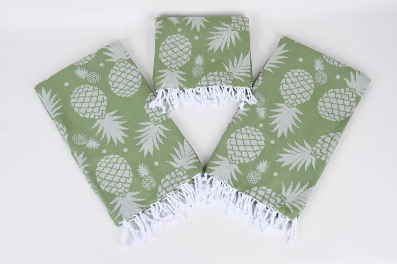 Bathroom Towel, 70x36 Cotton Pineapple Design Towel, Bridal Shower Favors, Summer Gift, Turkish beach towel with fringe, Personalized Towel - 7