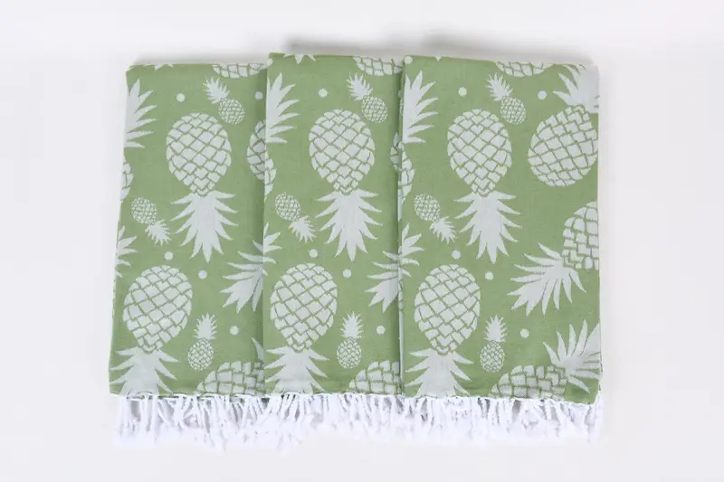 Bathroom Towel, 70x36 Cotton Pineapple Design Towel, Bridal Shower Favors, Summer Gift, Turkish beach towel with fringe, Personalized Towel - 8