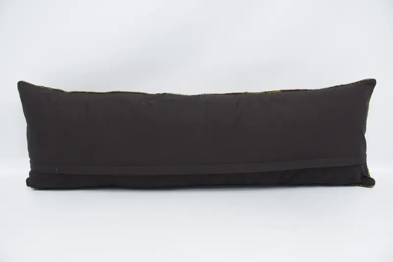 Kilim Pillow Cover, Vintage Kilim Throw Pillow, Muted Cushion, Antique Pillows, 16x48 Yellow Pillow, Sofa Bolster Cushion, Pillow Cover - 6