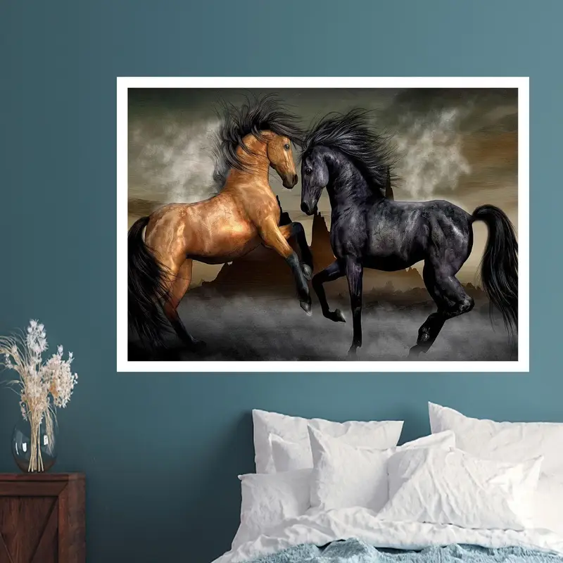 Elegant Printed Glass: Horse Lover's Modern Farmhouse Decor